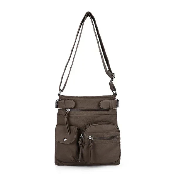 Zara - Soft Leather Shoulder Bag with Multiple Pockets