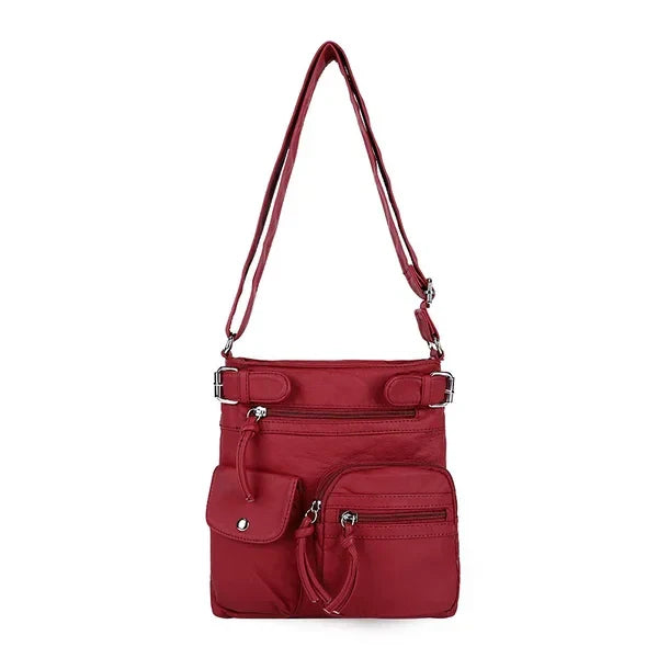 Zara - Soft Leather Shoulder Bag with Multiple Pockets