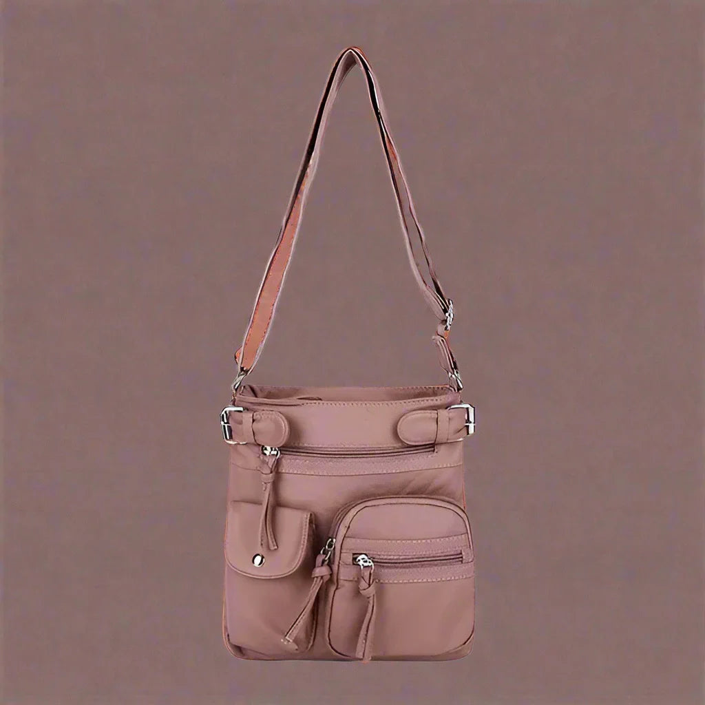 Zara - Soft Leather Shoulder Bag with Multiple Pockets