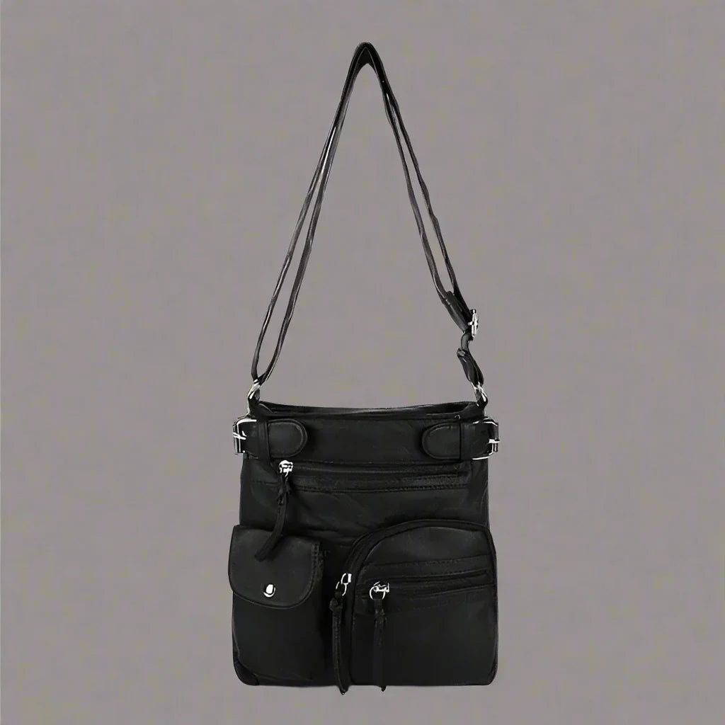 Zara - Soft Leather Shoulder Bag with Multiple Pockets