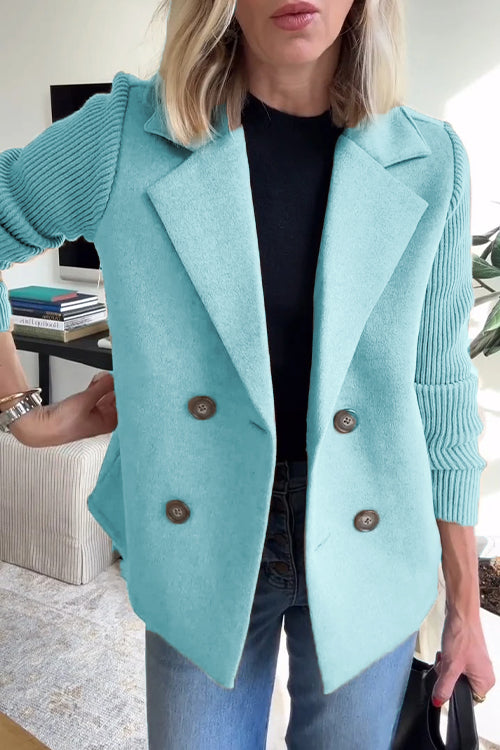 Sorelle - Elegant Knit-Sleeve Blazer