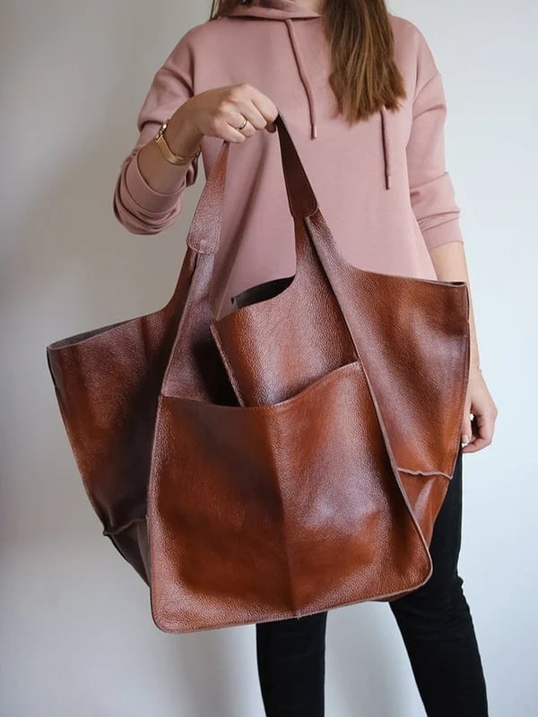 Xylia - New oversized handmade vegan leather handbag