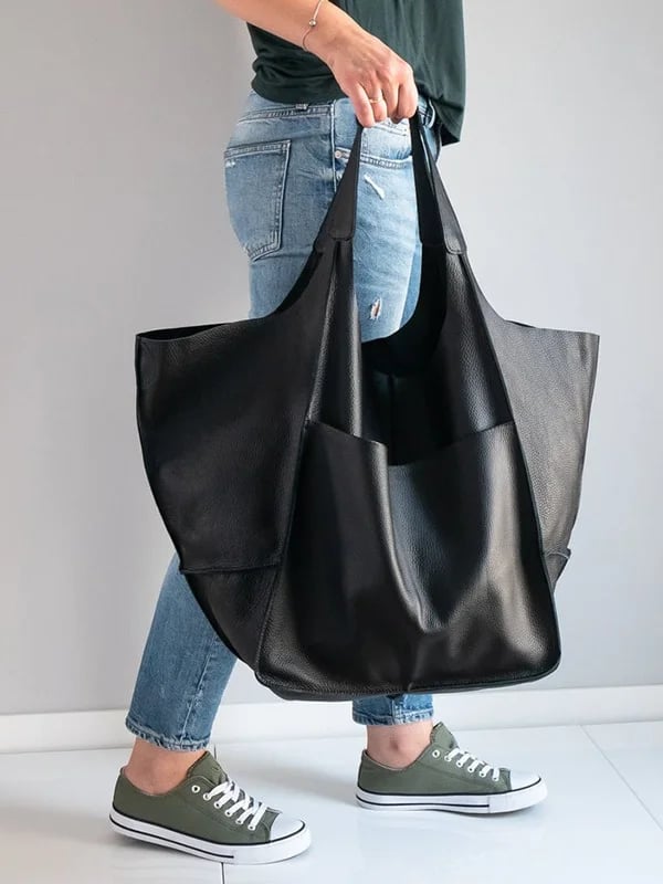 Xylia - New oversized handmade vegan leather handbag