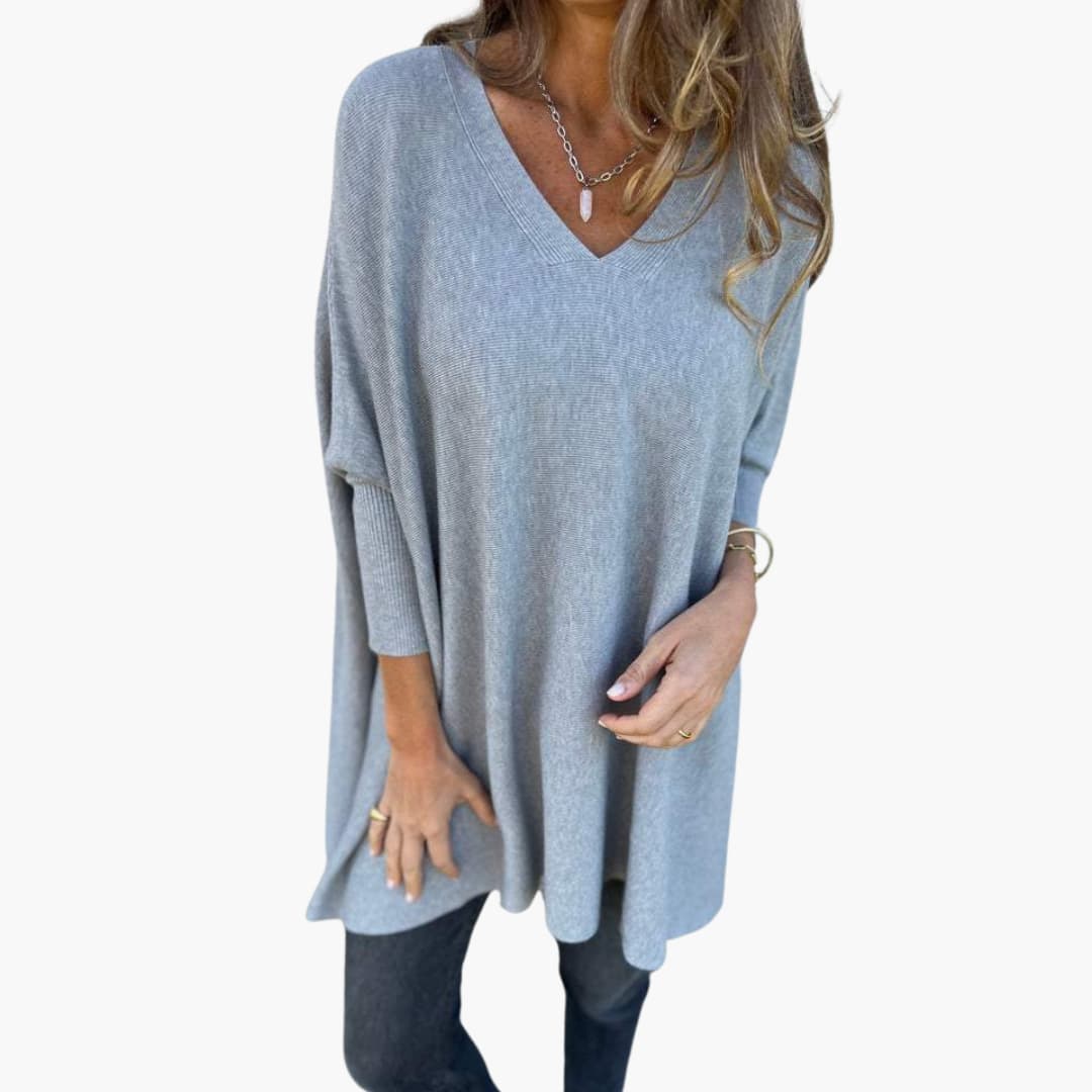 Marie - Comfortable Knitted Jumper with V-Neck