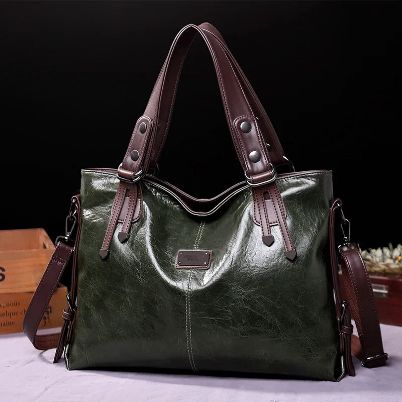 Augusta - Soft Leather Bag with Two Handles and Elegant Details