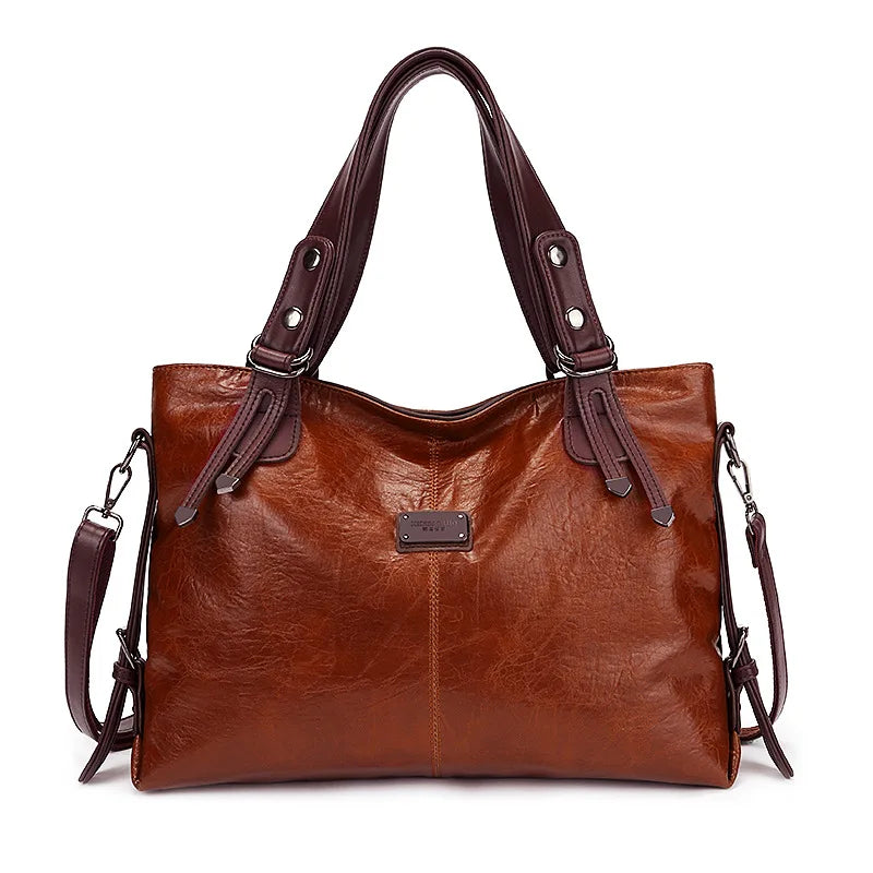 Augusta - Soft Leather Bag with Two Handles and Elegant Details