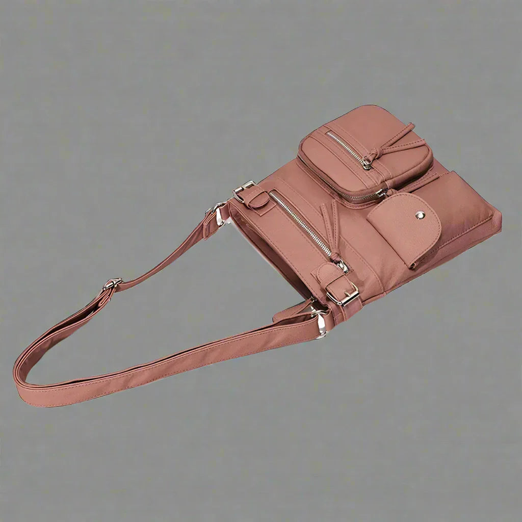 Zara - Soft Leather Shoulder Bag with Multiple Pockets