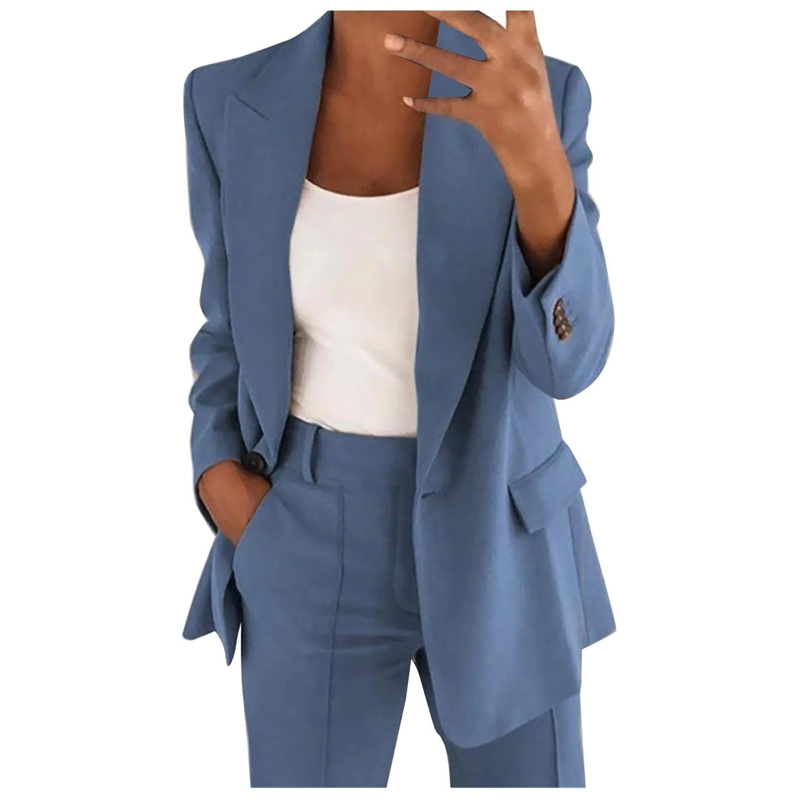 Charlotte Solid Colour Women's Suit Set: Blazer & Trousers