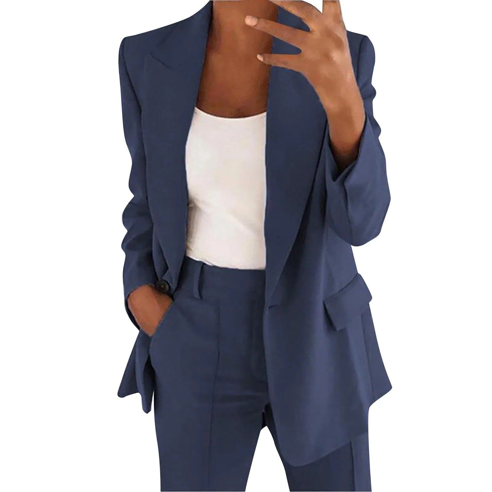 Charlotte Solid Colour Women's Suit Set: Blazer & Trousers