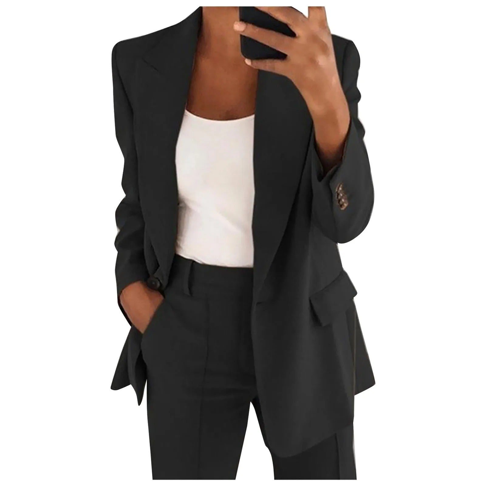 Charlotte Solid Colour Women's Suit Set: Blazer & Trousers