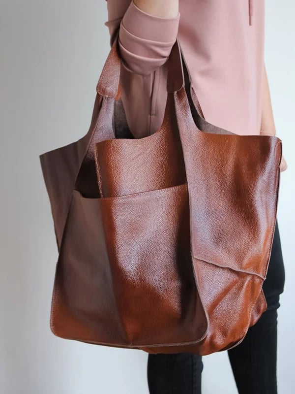 Xylia - New oversized handmade vegan leather handbag